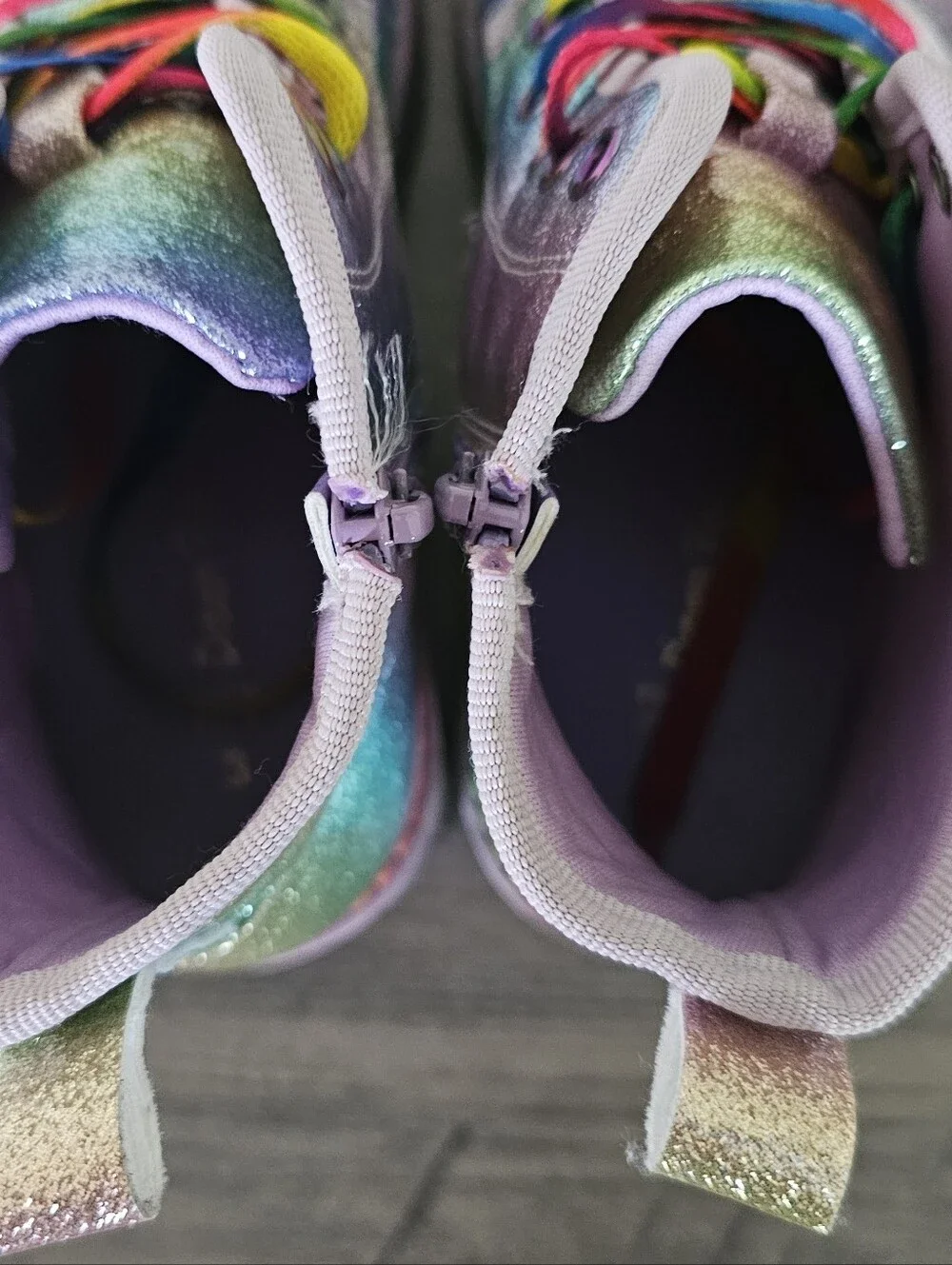 DREAM PAIRS Girls Glitter Combat Ankle Boots 3 Pastel Colorful Purple Rainbow